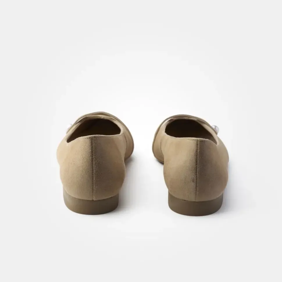 Paul Green Super Soft Ballerina Rauleder Perlenapplikation beige S14 1066-035