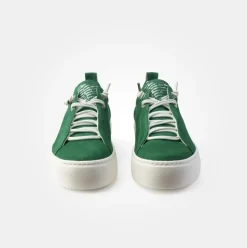 Paul Green Super Soft Pauls Sneaker Nubukleder Logoprägung silberfarbene Details grün S14 5017-235