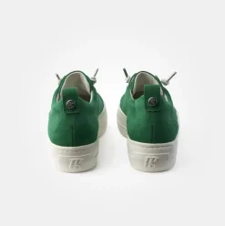 Paul Green Super Soft Pauls Sneaker Nubukleder Logoprägung silberfarbene Details grün S14 5017-235