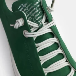 Paul Green Super Soft Pauls Sneaker Nubukleder Logoprägung silberfarbene Details grün S14 5017-235