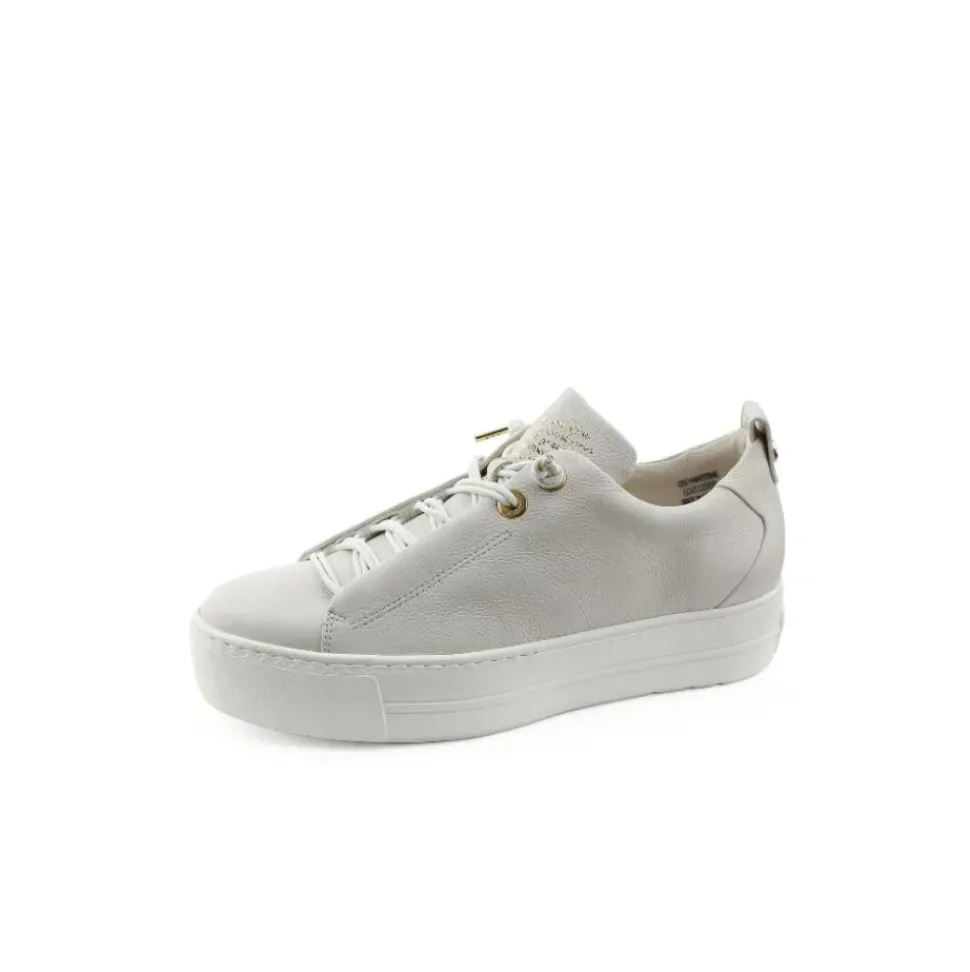 Paul Green Super Soft Pauls Sneaker Leder goldfarbene Nietenapplikation „PG“ beige S14 5017-065