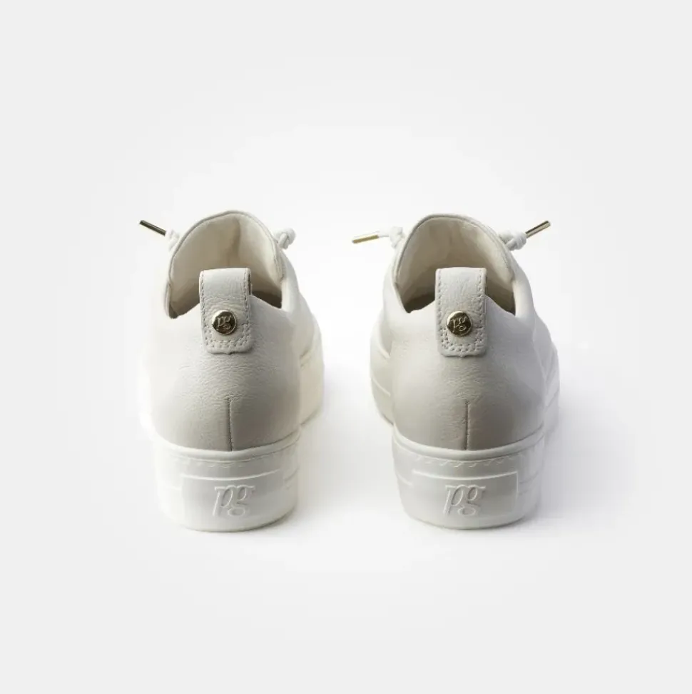 Paul Green Super Soft Pauls Sneaker Leder goldfarbene Nietenapplikation „PG“ beige S14 5017-065