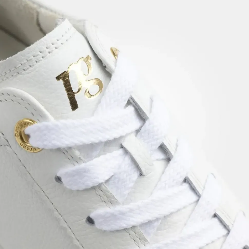 Paul Green Super Soft Pauls Sneaker Leder goldfarbener - Logodruck weiß S14 5241-005