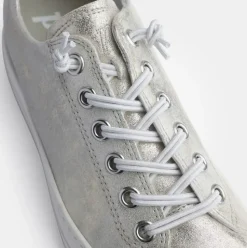 Paul Green Super Soft Pauls Sneaker Leder Relaxweite Metallic Look Wechselfußbett beige S14 4081-035