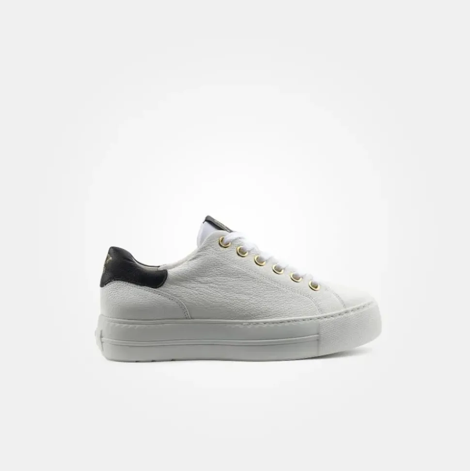 Paul Green Super Soft Pauls Sneaker Leder Logoapplikation Ziernähte weiß S14 5320-085