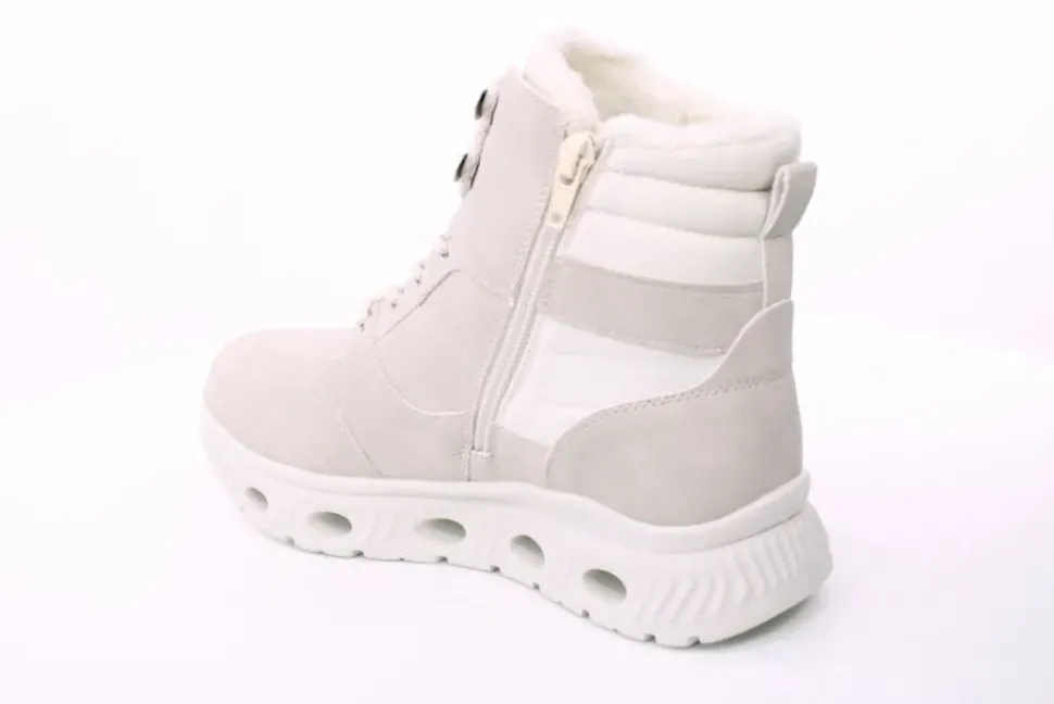 PETER ERIKSON Damen Boot Softrand Schnürung und Reißverschluss BEIGE Warmfutter TEX 26106-Y25005