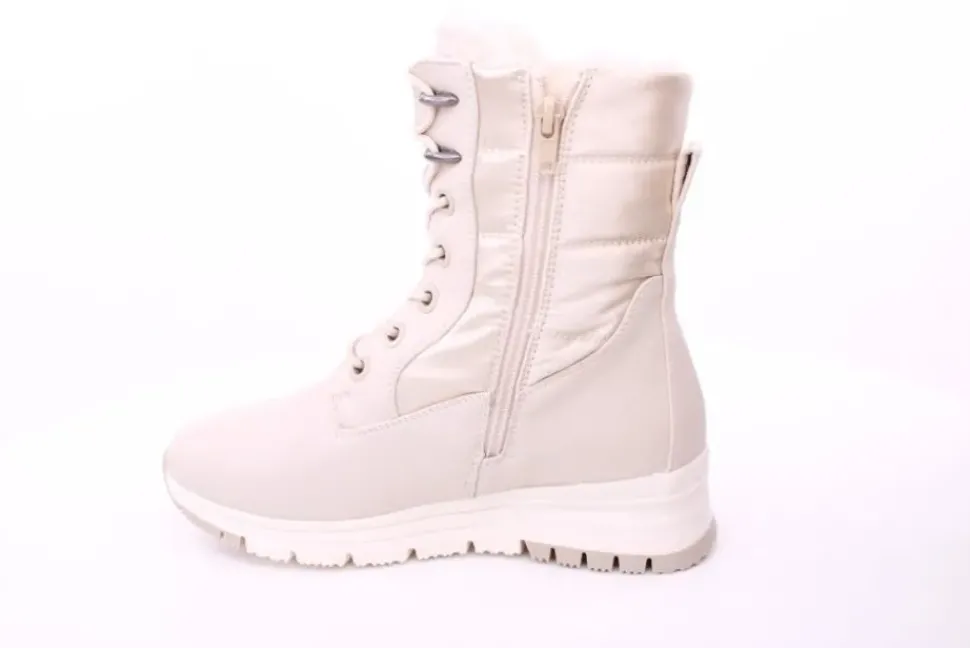 PETER ERIKSON Damen Boot Softrand Schnürung und Reißverschluss BEIGE Warmfutter 21008-C24002 TEX