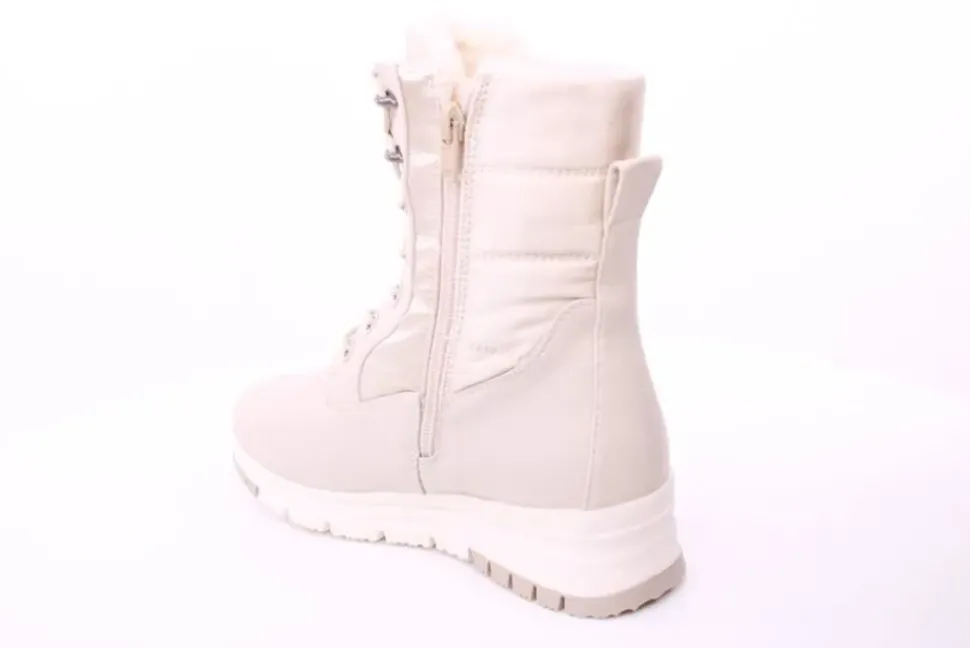 PETER ERIKSON Damen Boot Softrand Schnürung und Reißverschluss BEIGE Warmfutter 21008-C24002 TEX