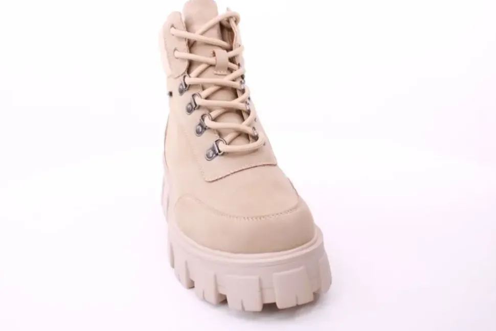 PETER ERIKSON Damen Boot Softrand Schnürung und Reißverschluss BEIGE Warmfutter 6587-24-C25001