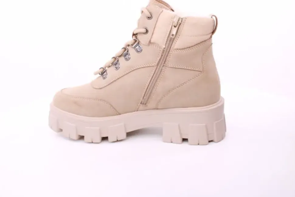 PETER ERIKSON Damen Boot Softrand Schnürung und Reißverschluss BEIGE Warmfutter 6587-24-C25001