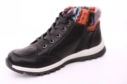 PETER ERIKSON Damen Boot Strickrand Schnürung und Reißverschluss ROT, SCHWARZ und TAN Warmfutter 58212-C24002 TEX