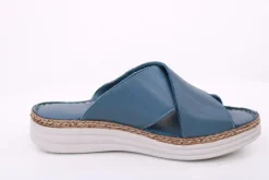 PETER ERIKSON Damen Pantolette Leder Comfort-Fußbett blau S14 241661