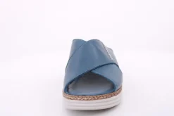 PETER ERIKSON Damen Pantolette Leder Comfort-Fußbett blau S14 241661