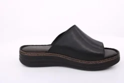 PETER ERIKSON Damen Pantolette Leder Comfort-Fußbett weiß, schwarz S14 241632