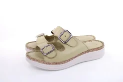 PETER ERIKSON Damen Pantolette Leder Comfort- Fußbett blau, grün S13 231539