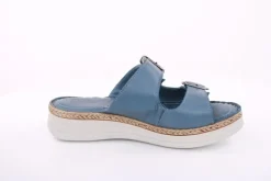 PETER ERIKSON Damen Pantolette Leder Comfort- Fußbett blau, grün S13 231539