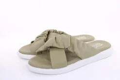 PETER ERIKSON Damen Pantolette Leder Comfort- Fußbett grün, schwarz S13 221511