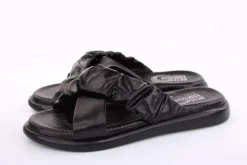 PETER ERIKSON Damen Pantolette Leder Comfort- Fußbett grün, schwarz S13 221511
