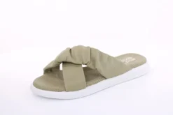PETER ERIKSON Damen Pantolette Leder Comfort- Fußbett grün, schwarz S13 221511