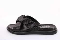 PETER ERIKSON Damen Pantolette Leder Comfort- Fußbett grün, schwarz S13 221511