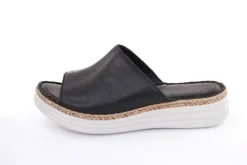 PETER ERIKSON Damen Pantolette Leder Comfort- Fußbett weiß, schwarz S13 231536