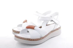 PETER ERIKSON Damen Sandale Leder Comfort- Fußbett weiß, grün S13 231533