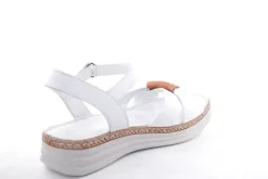PETER ERIKSON Damen Sandale Leder Comfort- Fußbett weiß, grün S13 231533
