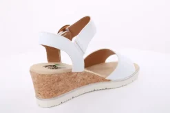 PETER ERIKSON Damen Sandalette Keilabsatz Zierschnalle weiß S14 20-14-C23006