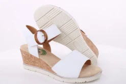 PETER ERIKSON Damen Sandalette Keilabsatz Zierschnalle weiß S14 20-14-C23006