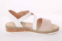 PETER ERIKSON Damen Sandalette Keilabsatz Klettverschluss weiß beige S14  20-41-C23005
