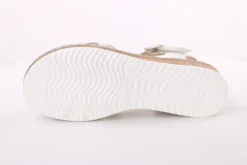 PETER ERIKSON Damen Sandalette Keilabsatz Klettverschluss weiß beige S14  20-41-C23005
