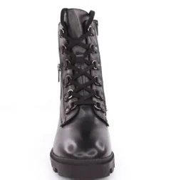 PETER ERIKSON Damen Schnürboots Stiefelette Leder Blockabsatz schwarz S23 ARIELA-GR-2316