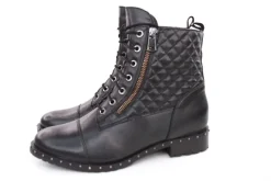 PETER ERIKSON Damen Schnürboots Leder Nietenbesatz Steppmuster schwarz S23 DORIS-2110-S