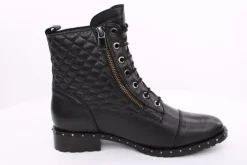 PETER ERIKSON Damen Schnürboots Leder Nietenbesatz Steppmuster schwarz S23 DORIS-2110-S