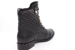 PETER ERIKSON Damen Schnürboots Leder Nietenbesatz Steppmuster schwarz S23 DORIS-2110-S