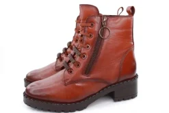 PETER ERIKSON Damen Schnürboots Schnürstiefelette Leder Schnürsenkelschmuck braun S23 DARYA-2320