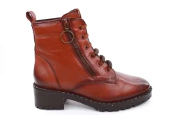 PETER ERIKSON Damen Schnürboots Schnürstiefelette Leder Schnürsenkelschmuck braun S23 DARYA-2320