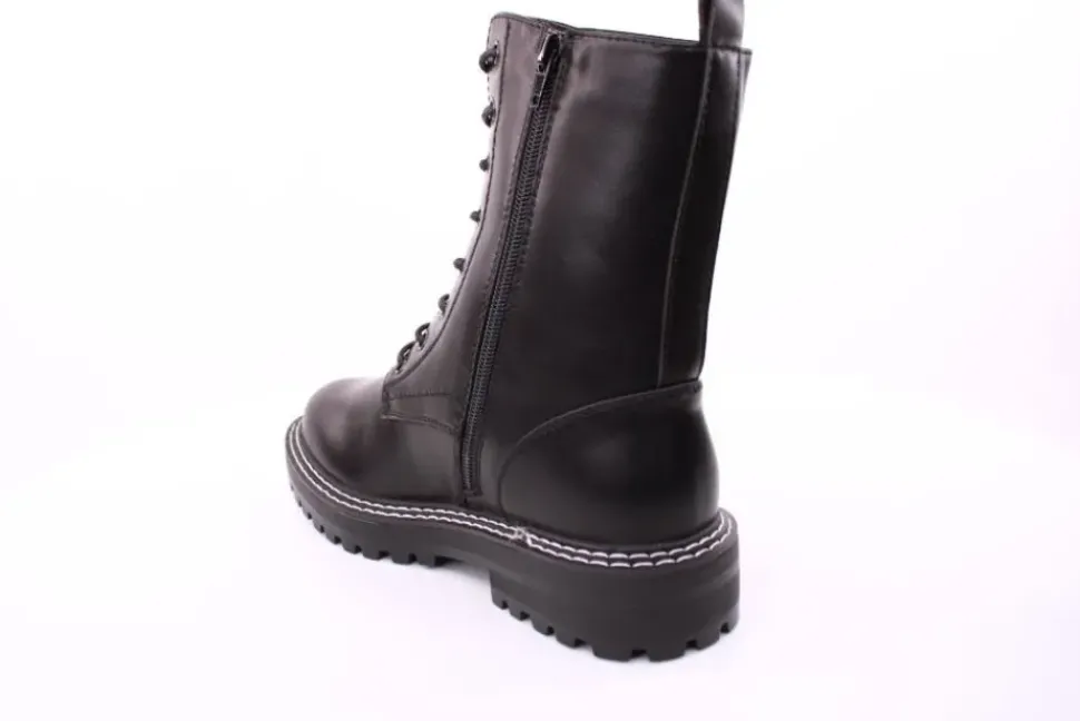 PETER ERIKSON Damen Schnürstiefel Schnürung und Reißverschluss in SCHWARZ mit Warmfutter 18650-Y22002