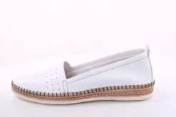 PETER ERIKSON Damen Slipper Loafer Leder Comfort- Fußbett weiß, blau S13 221591
