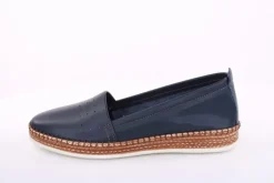 PETER ERIKSON Damen Slipper Loafer Leder Comfort- Fußbett weiß, blau S13 221591