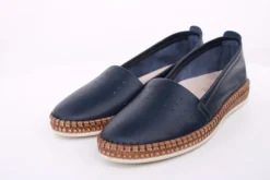 PETER ERIKSON Damen Slipper Leder Wechselfußbett weiß, blau, schwarz S14 241734