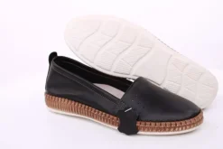 PETER ERIKSON Damen Slipper Leder Wechselfußbett weiß, blau, schwarz S14 241734