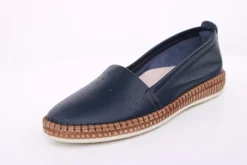 PETER ERIKSON Damen Slipper Leder Wechselfußbett weiß, blau, schwarz S14 241734