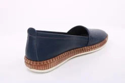 PETER ERIKSON Damen Slipper Leder Wechselfußbett weiß, blau, schwarz S14 241734