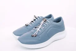 PETER ERIKSON Damen Sneaker Leder Wechsel- Fußbett blau, weiß S14 241861