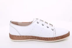 PETER ERIKSON Damen Sneaker Leder Wechselfußbett weiß, blau S14 241735