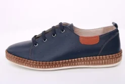 PETER ERIKSON Damen Sneaker Leder Wechselfußbett weiß, blau S14 241735