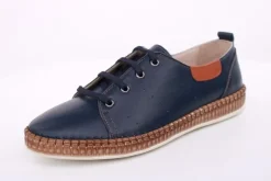 PETER ERIKSON Damen Sneaker Leder Wechselfußbett weiß, blau S14 241735
