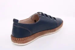 PETER ERIKSON Damen Sneaker Leder Wechselfußbett weiß, blau S14 241735