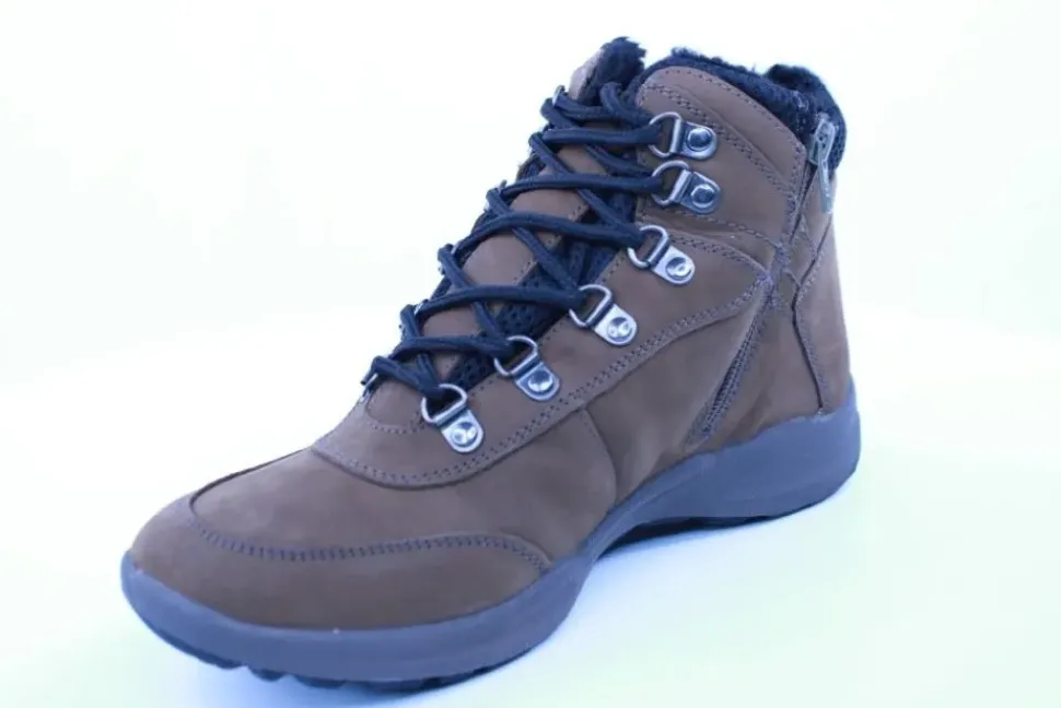 PETER ERIKSON Herren Boot Leder Extraweit Schnürung und Reißverschluss in PEANUT mit Warmfutter FLEXI-05A TEX